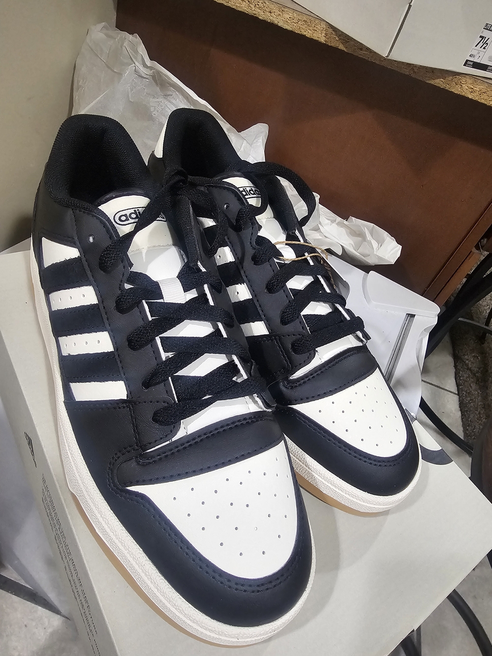 adidas Men’s Black & White Low-Top Sneakers